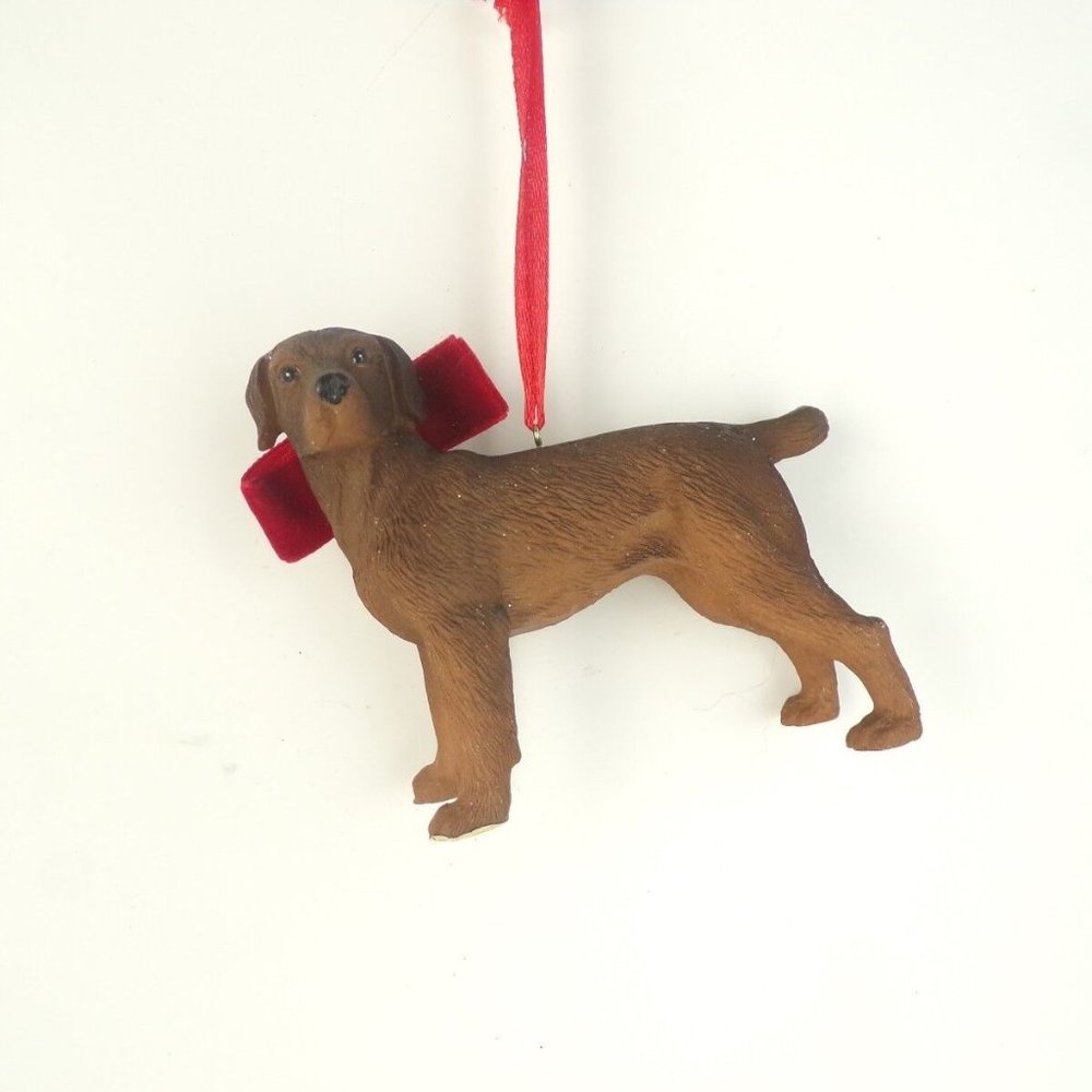 NEW Resin Chocolate Lab Dog Pooch Puppy Holiday Christmas Tree Holiday Ornament